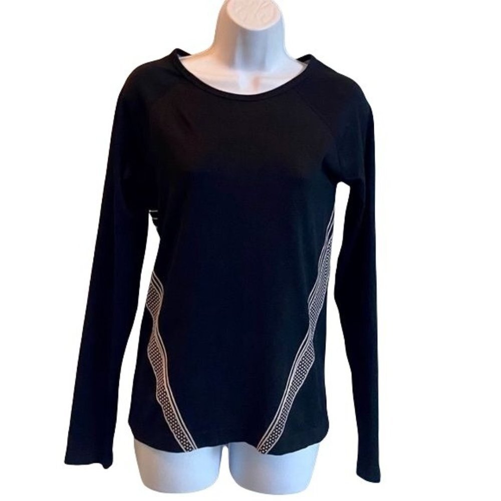 Everlast Long Sleeve Compression Shirt Black White Womens Medium